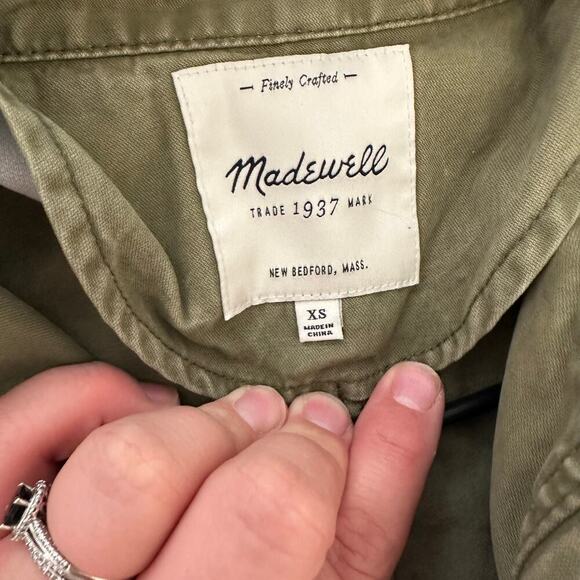 Madewell Fleet Jacket Size XS Olive Green Military Style Full Zip Army Utility - Picture 8 of 10